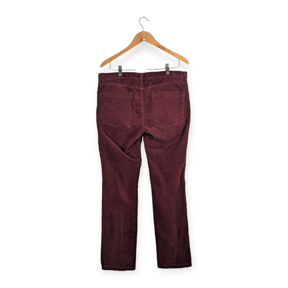 J. Crew Women's Burgundy Matchstick Stretch Corduroy Pants Size 32 Regular - Picture 4 of 6